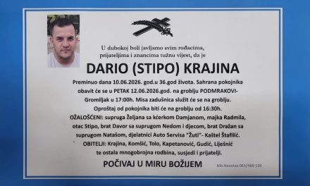 Preminuo je Dario (Stipo) Krajina