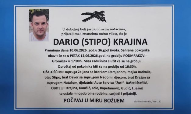 Preminuo je Dario (Stipo) Krajina