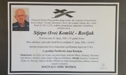 Preminuo je Stjepo Komšić – Rovljak