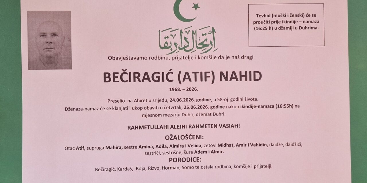 Preminuo je Nihad Bečiragić