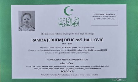 Preminula je Ramiza Delić, rođ. Halilović