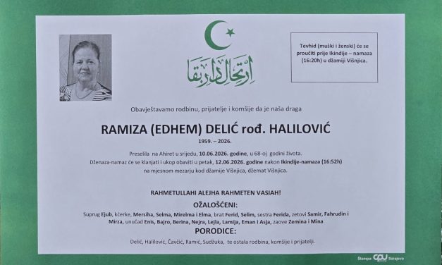 Preminula je Ramiza Delić, rođ. Halilović