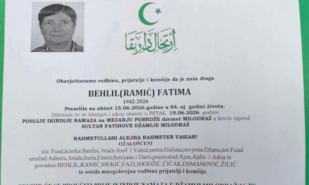 Preminula je Fatima Behlil