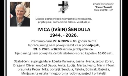 Preminuo je Ivica Šendula