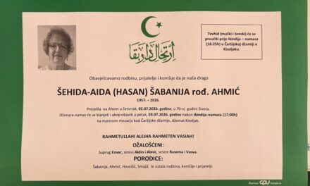 Preminula je Šehida-Aida Šabanija, rođ. Ahmić