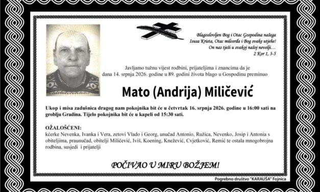 Preminuo je Mato Miličević
