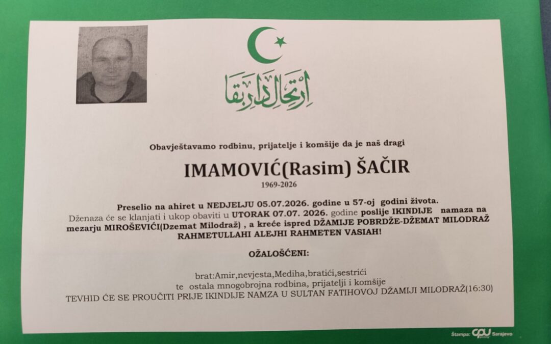 Preminuo je Šačir Imamović