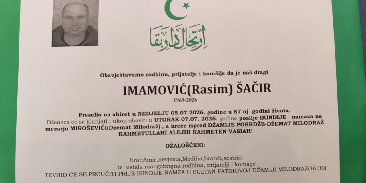 Preminuo je Šačir Imamović