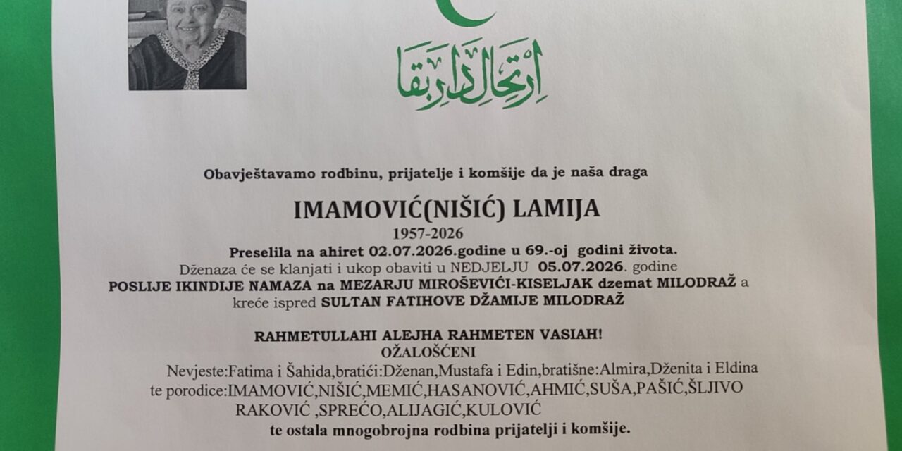 Preminula je Lamija Imamović