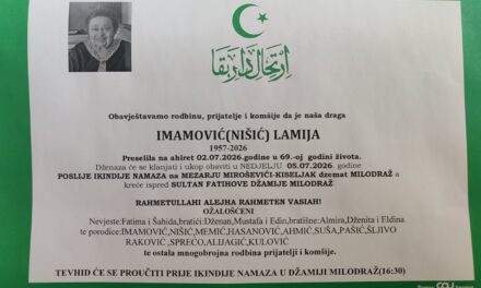 Preminula je Lamija Imamović