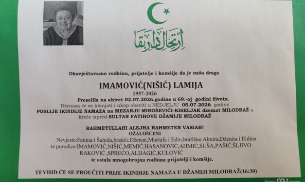 Preminula je Lamija Imamović