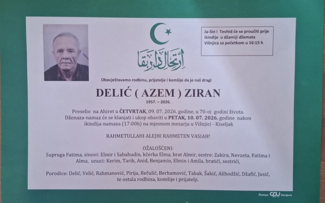 Preminuo je Ziran Delić