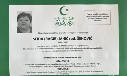 Preminula je Seida Jahić, rođ. Šehović