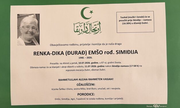 Preminula je Renka-Dika Emšo, rođ. Simiđija