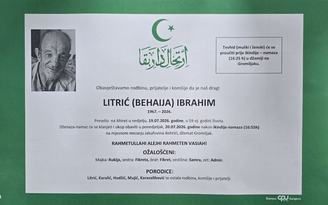 Preminuo je Ibrahim Litrić