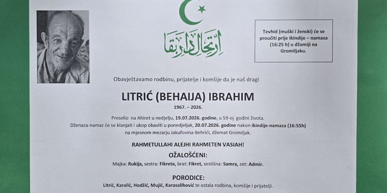 Preminuo je Ibrahim Litrić