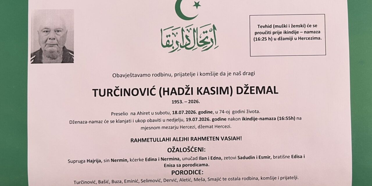 Preminuo je Džemal Turčinović