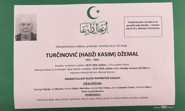 Preminuo je Džemal Turčinović