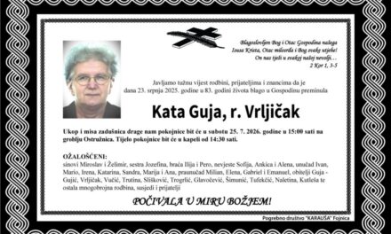 Preminula je Kata Guja, rođ. Vrljičak