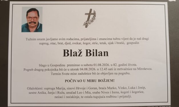 Preminuo je Blaž Bilan
