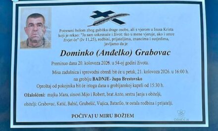 Preminuo je Dominko Grabovac