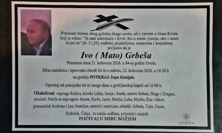 Preminuo je Ivo Grbeša