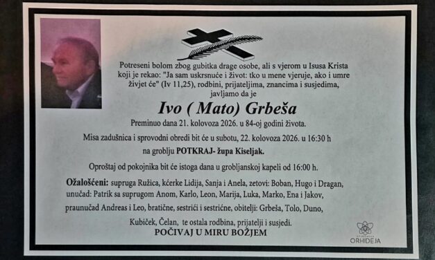 Preminuo je Ivo Grbeša