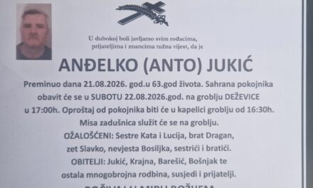 Preminuo je Anđelko Jukić