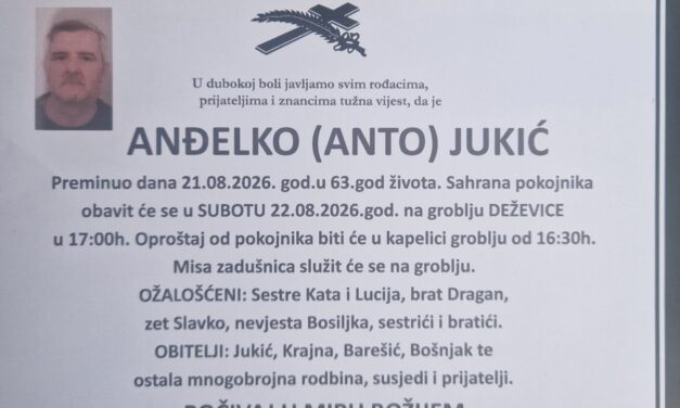 Preminuo je Anđelko Jukić