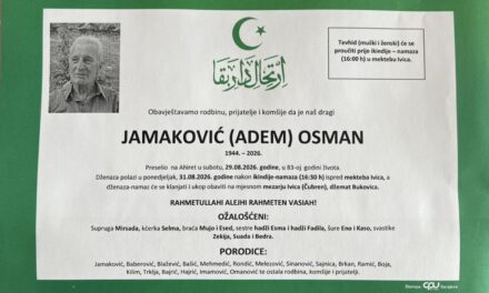 Preminuo je Osman Jamaković