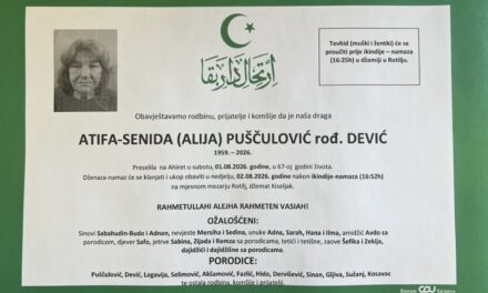 Preminula je Atifa-Senida Puščulović, rođ. Dević