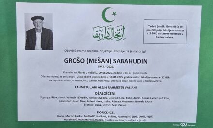 Preminuo je Sabahudin Grošo