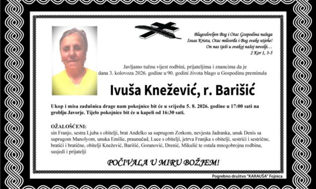 Preminula je Ivuša Knežević, rođ. Barišić