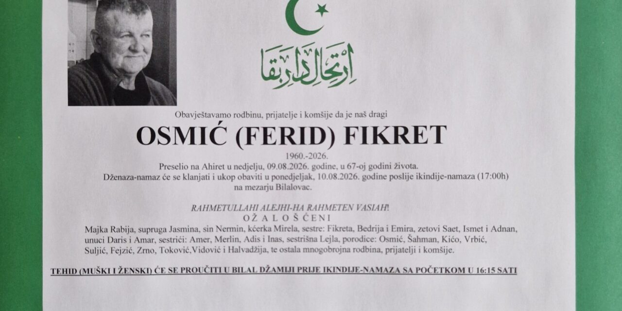 Preminuo je Fikret Osmić