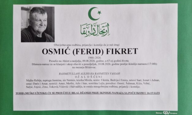 Preminuo je Fikret Osmić