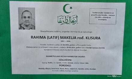 Preminula je Rahima Makelja, rođ. Klisura