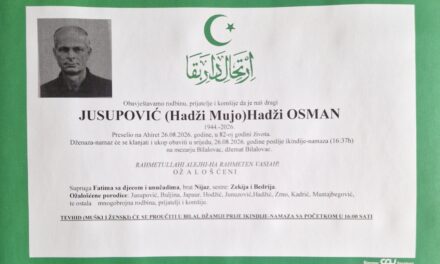Preminuo je Hadži Osman Jusupović
