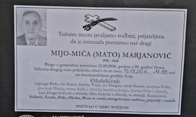 Preminuo je Mijo – Mića Marjanović