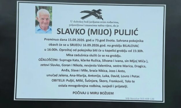 Preminuo je Slavko Puljić