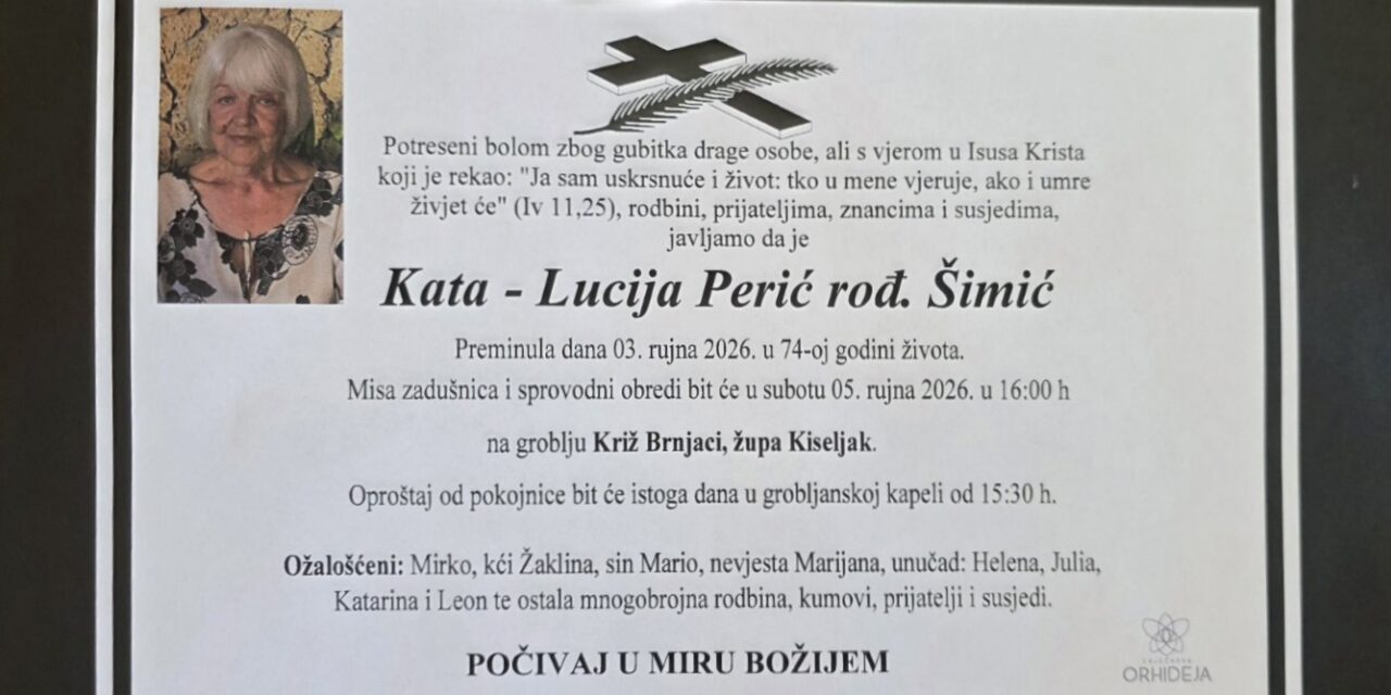 Preminula je Kata – Lucija Perić, rođ. Šimić