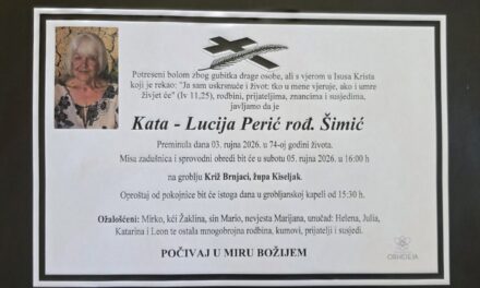 Preminula je Kata – Lucija Perić, rođ. Šimić