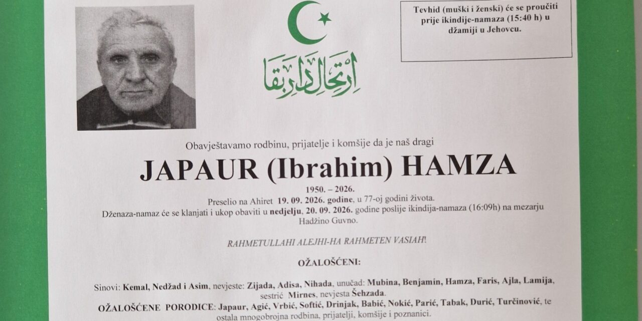 Preminuo je Hamza Japaur