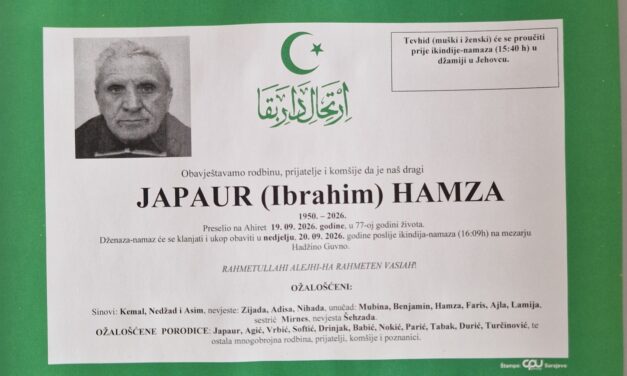 Preminuo je Hamza Japaur