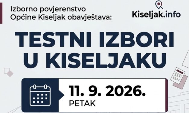 TESTNI IZBORI PROVODE SE U KISELJAK U PETAK, 11. 9. 2026. GODINE