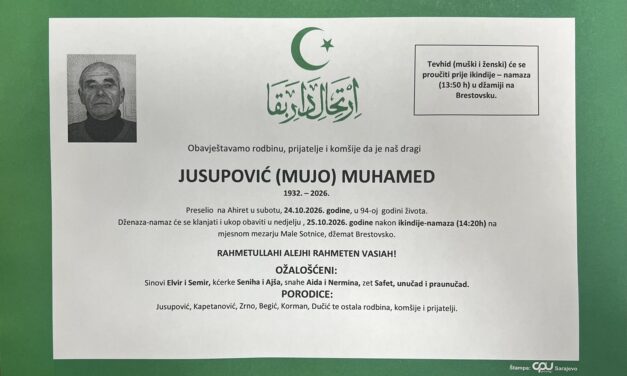 Preminuo je Muhamed Jusupović