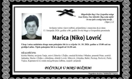 Preminula je Marica Lovrić