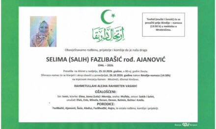 Preminula je Selima Fazlibašić, rođ. Ajanović