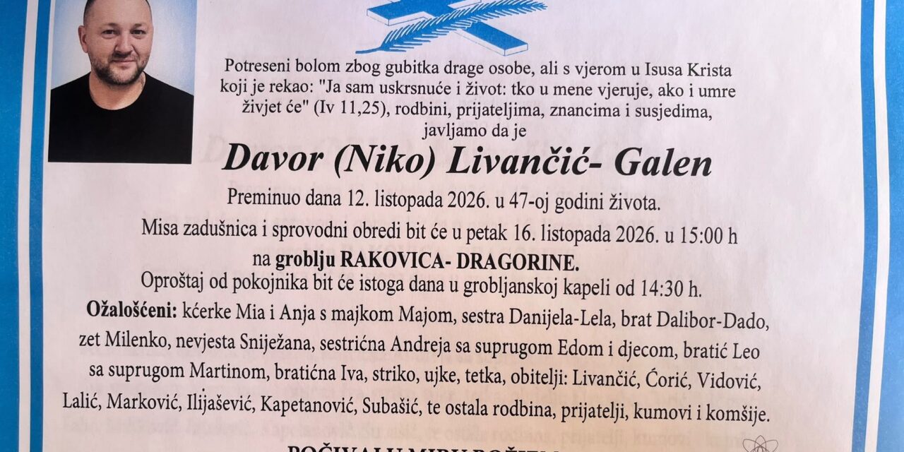 Preminuo je Davor Livančić – Galen