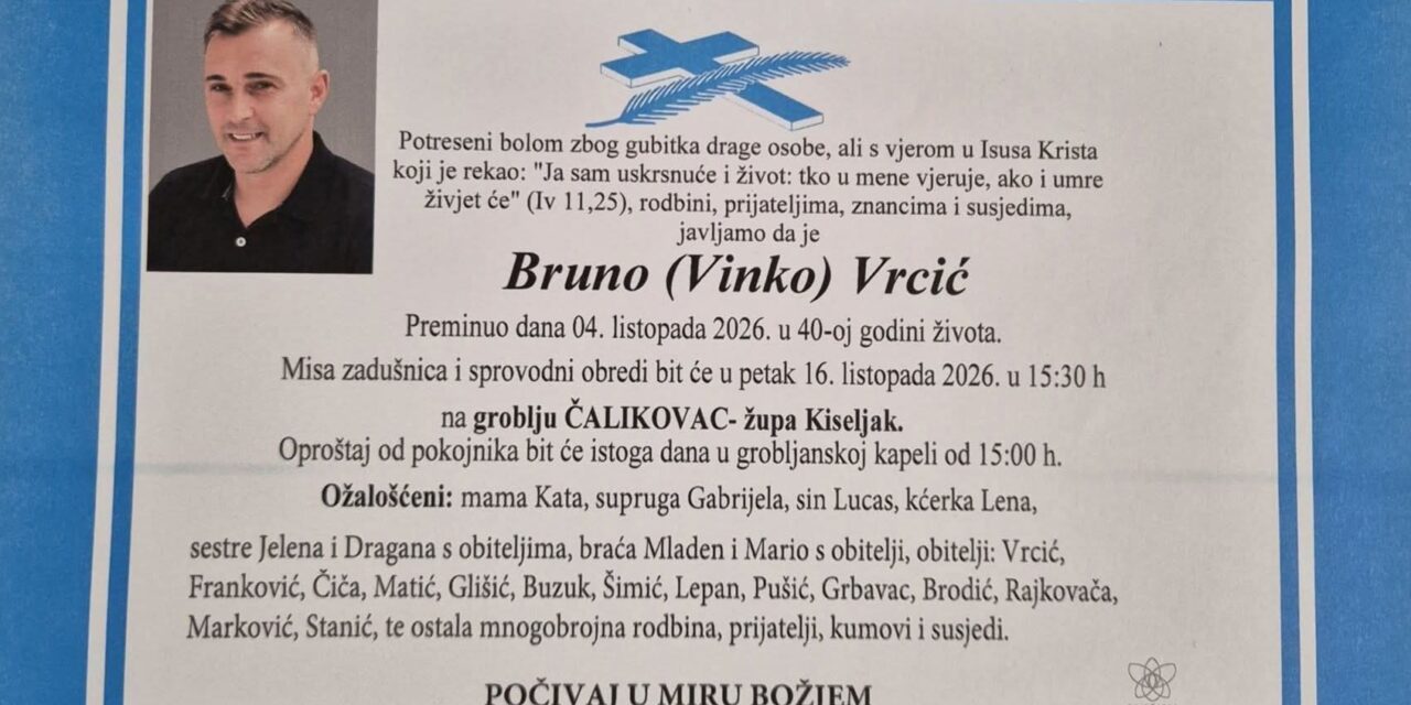 Preminuo je Bruno Vrcić