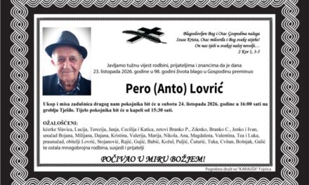 Preminuo je Pero Lovrić